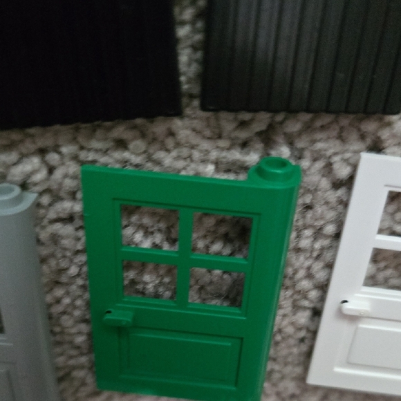 LEGO Door/Frame/Window Building Set-Green/Black/White/Gray Elements - Picture 6 of 13